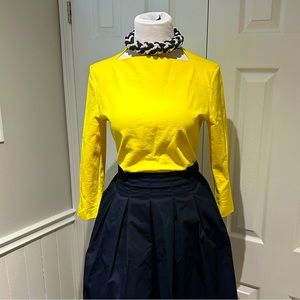Kate Spade bright lemon yellow boat neck top